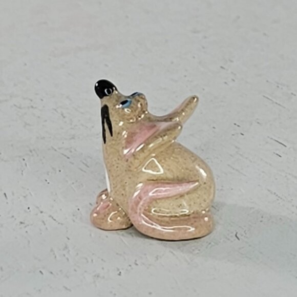 Cute Ceramic Mouse Figurine - Beige & Pink - Handcrafted Miniature - Picture 5 of 8